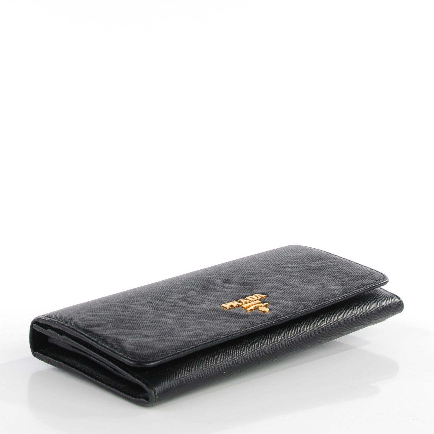 Prada Saffiano Metal Continental Flap Wallet Nero Black 4 of 9