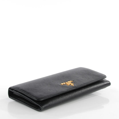 Prada Saffiano Metal Continental Flap Wallet Nero Black 4 of 9