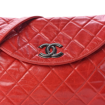 Chanel Glazed Calfskin Hobo Red 8 of 10