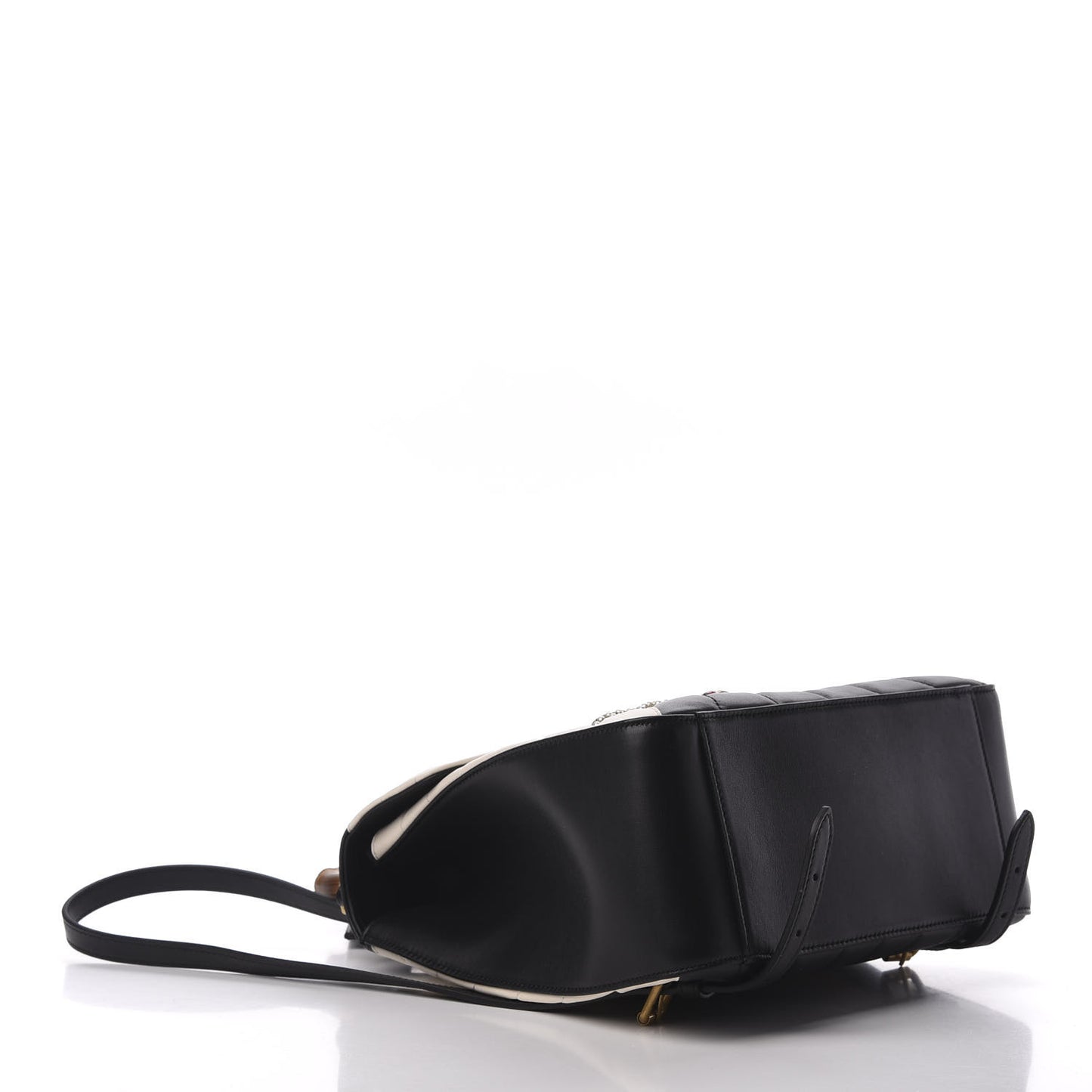 Calfskin Bamboo Trapuntata Queen Margaret Backpack Mystic White Black