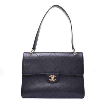 Chanel Caviar Diamond Stitched Flap Shoulder Bag Black 1 of 18