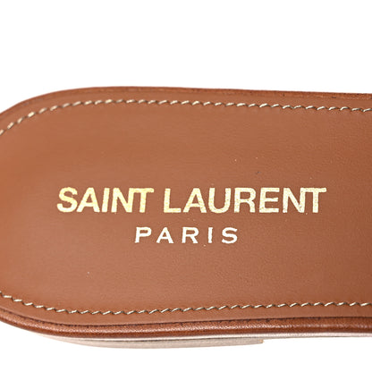 Saint Laurent Calfskin Tribute 05 Slide Sandals 38.5 Amber 9 of 13