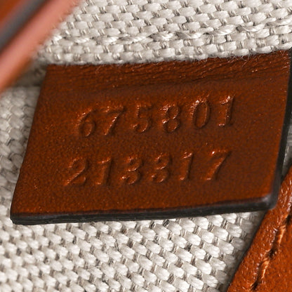 Gucci New Canvas Charisma Calfskin Crystal GG Monogram Mini Horsebit 1955 Shoulder Bag Camel Ebony 8 of 13