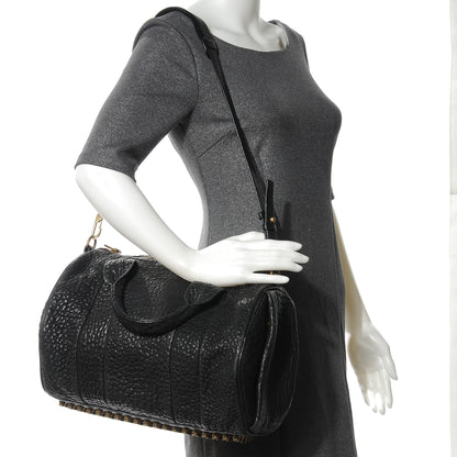 Alexander Wang Pebbled Lambskin Rocco Black Antique Brass Hardware 2 of 6