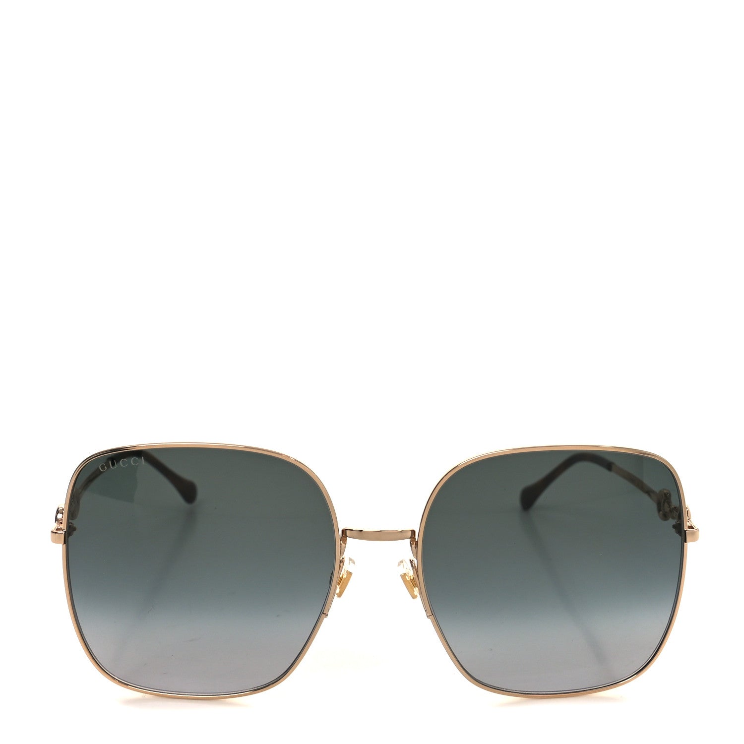 Gucci Metal Horsebit Square Sunglasses GG0879S Gold 2 of 7