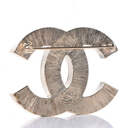 Chanel Metal Quilted CC Brooch Silver Gold 3 of 6