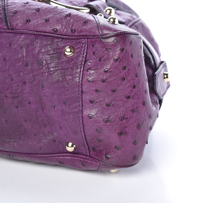 Gucci Ostrich Horsebit Chain Satchel Grape Royal 10 of 10