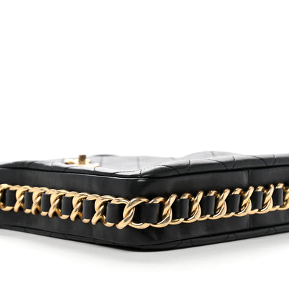 Chanel Calfskin Quilted Framing Chain Hobo Black 8 of 10