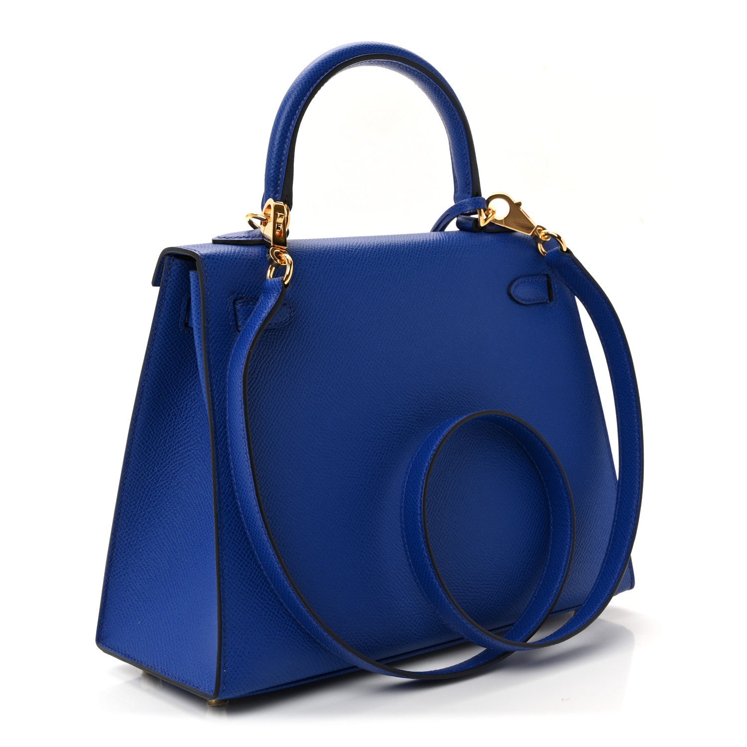 Hermes Epsom Kelly Sellier 25 Bleu Royal 5 of 19