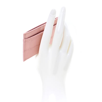 Chanel Calfskin Crocodile Embossed Crococo Card Holder Light Pink 2 of 6
