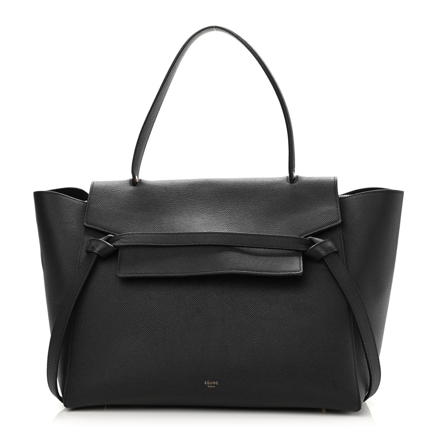 Grained Calfskin Large Belt Bag Black