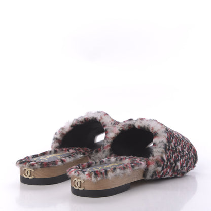 Chanel Orylag Lambskin Flat Mules 39 Red Black White 4 of 9