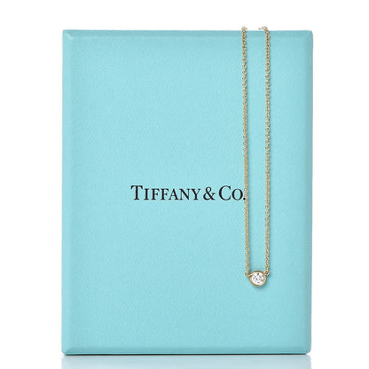 Tiffany 18K Yellow Gold Diamond .25ct Elsa Peretti Diamonds by the Yard Pendant Necklace 10 of 18