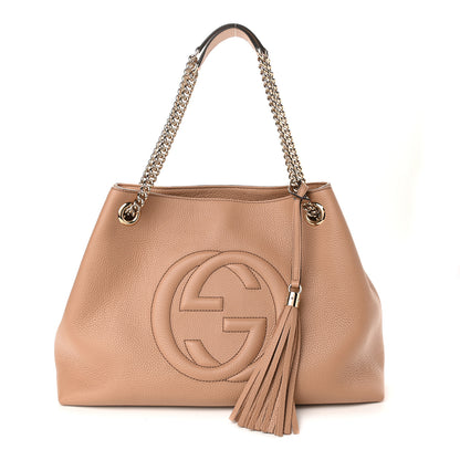 Gucci Pebbled Calfskin Medium Soho Chain Shoulder Bag Camelia 1 of 8