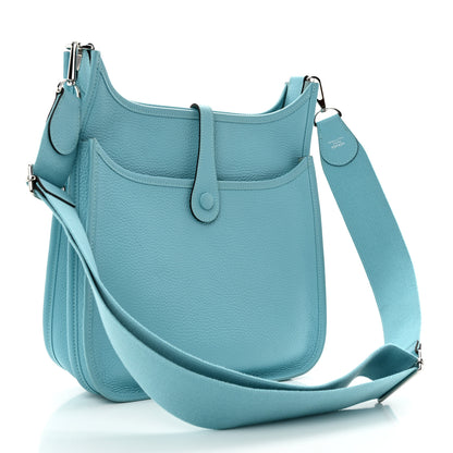 Hermes Taurillon Clemence Evelyne III PM Bleu Atoll 2 of 12
