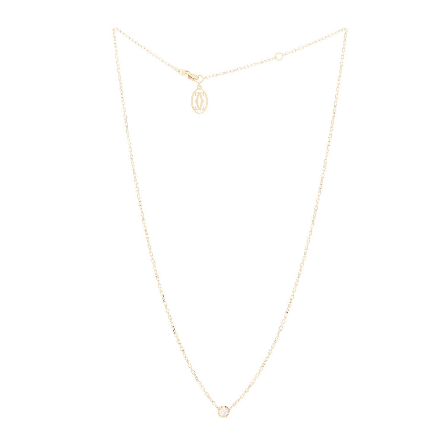 Cartier 18K Yellow Gold Diamond SM D'Amour Pendant Necklace 2 of 6
