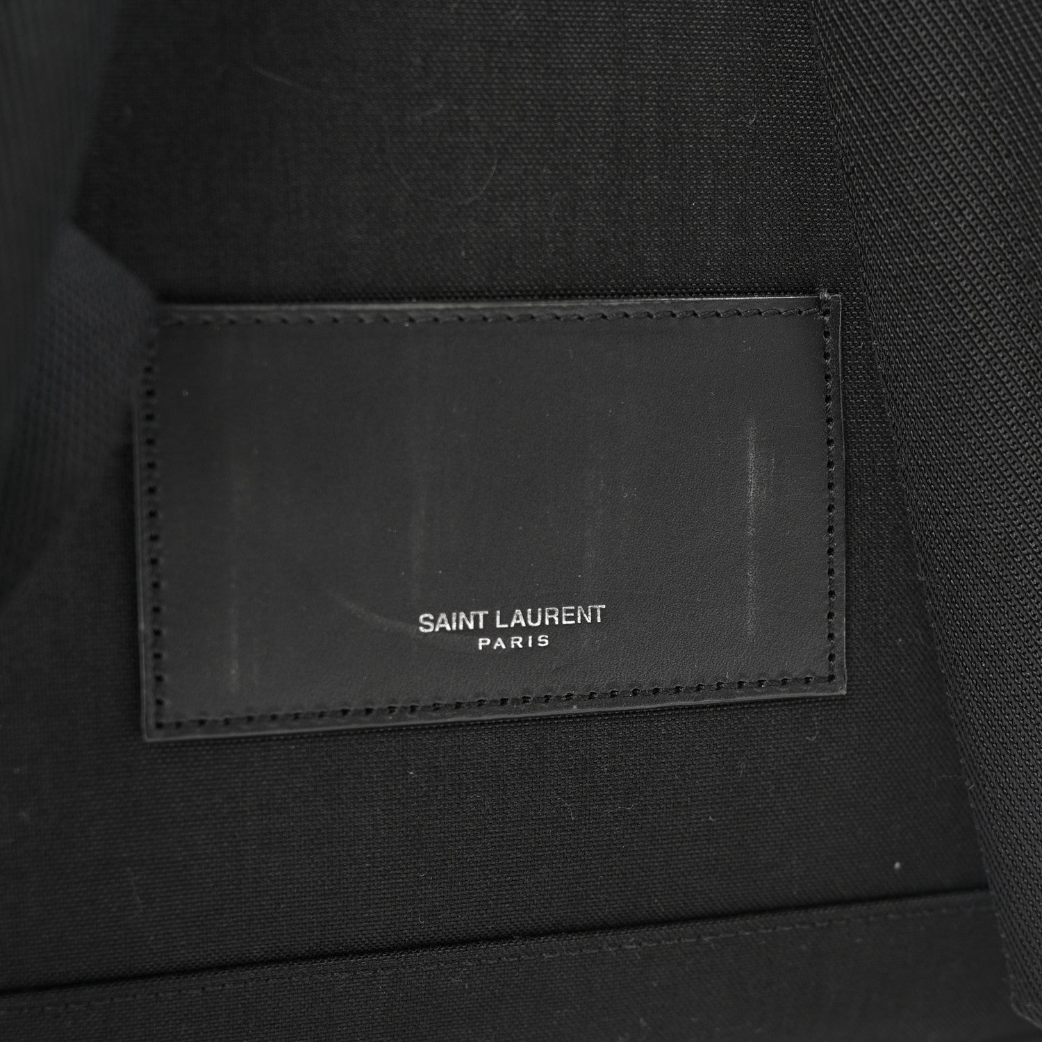 Saint Laurent Canvas Signature Embroidered City Backpack Black 8 of 12