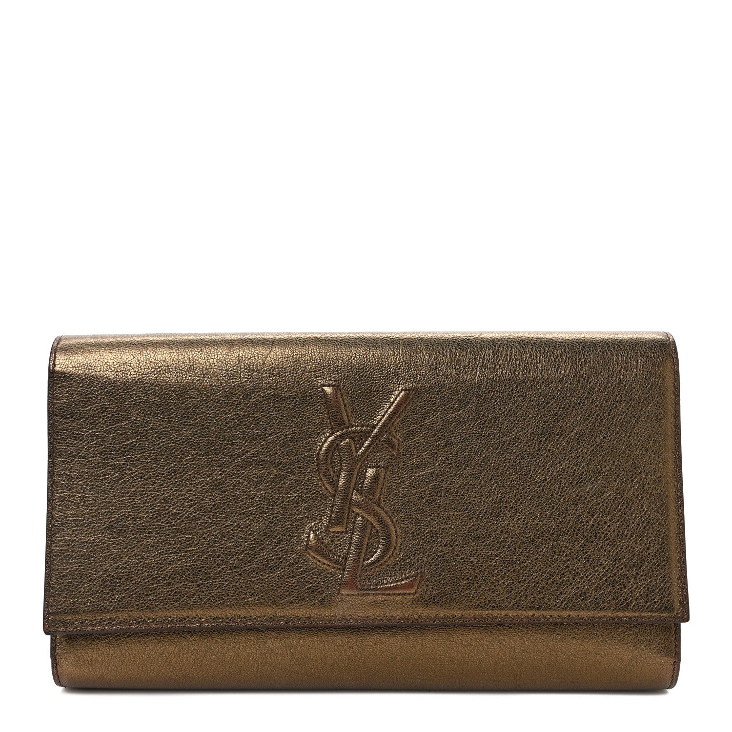 Saint Laurent Metallic Calfskin Monogram Belle de Jour Chain Clutch Gold 1 of 8