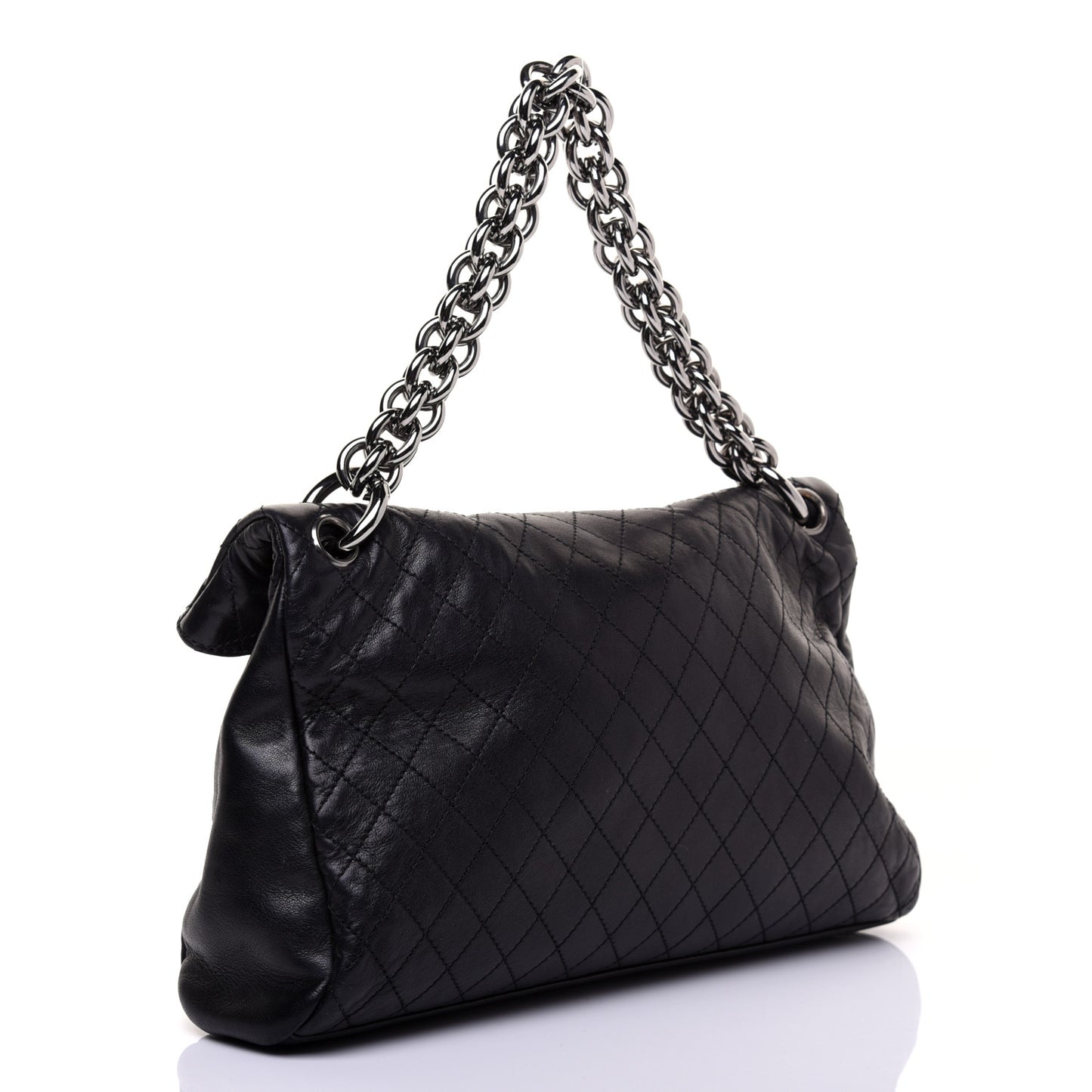 Lambskin Quilted New Lock Flap Black