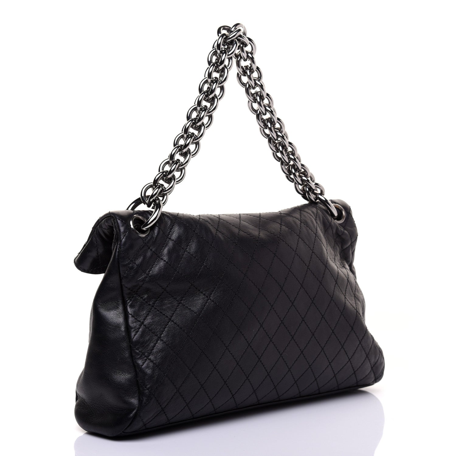 Chanel Lambskin Quilted New Lock Flap Black 3 of 10