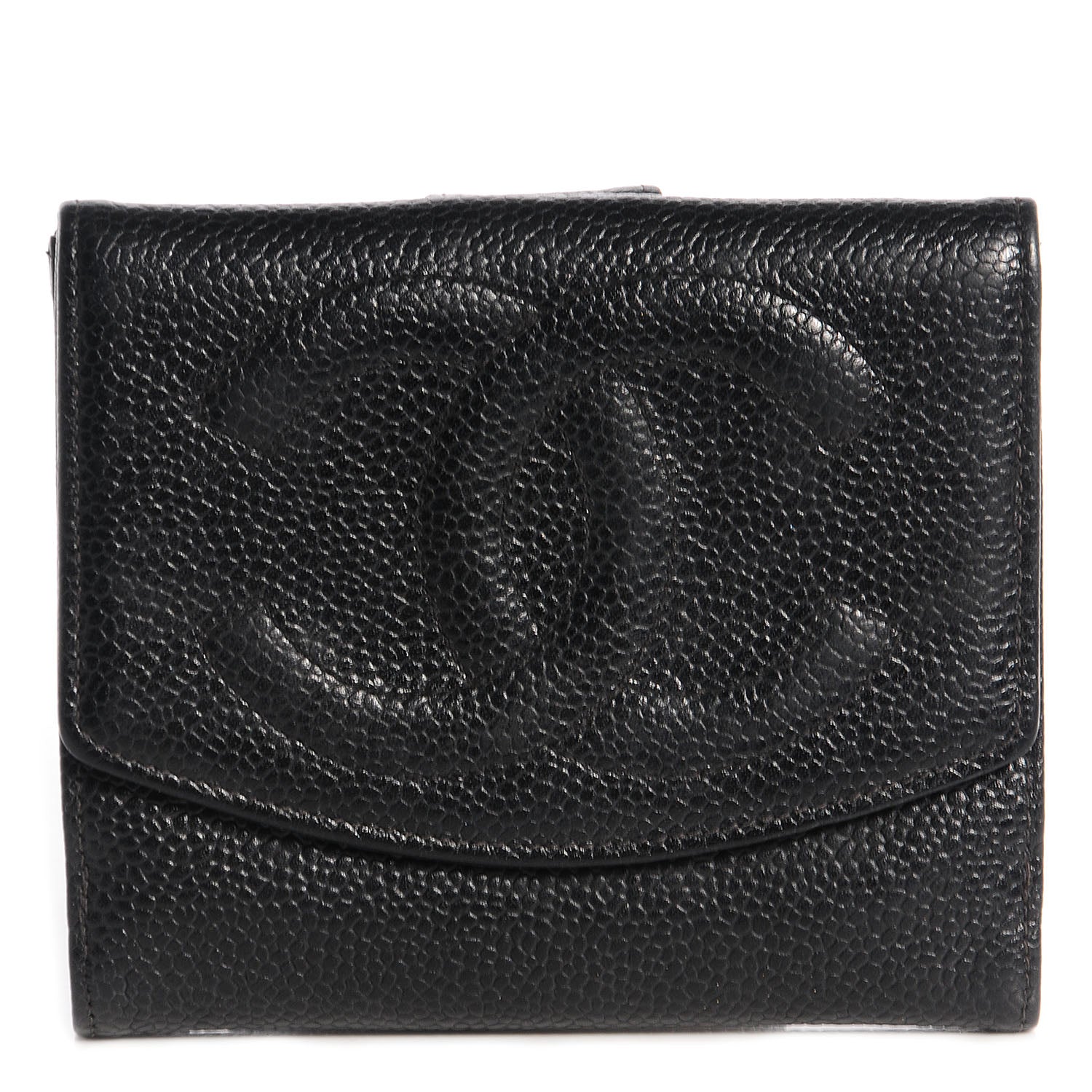 Chanel Caviar Compact CC Wallet Black 1 of 9