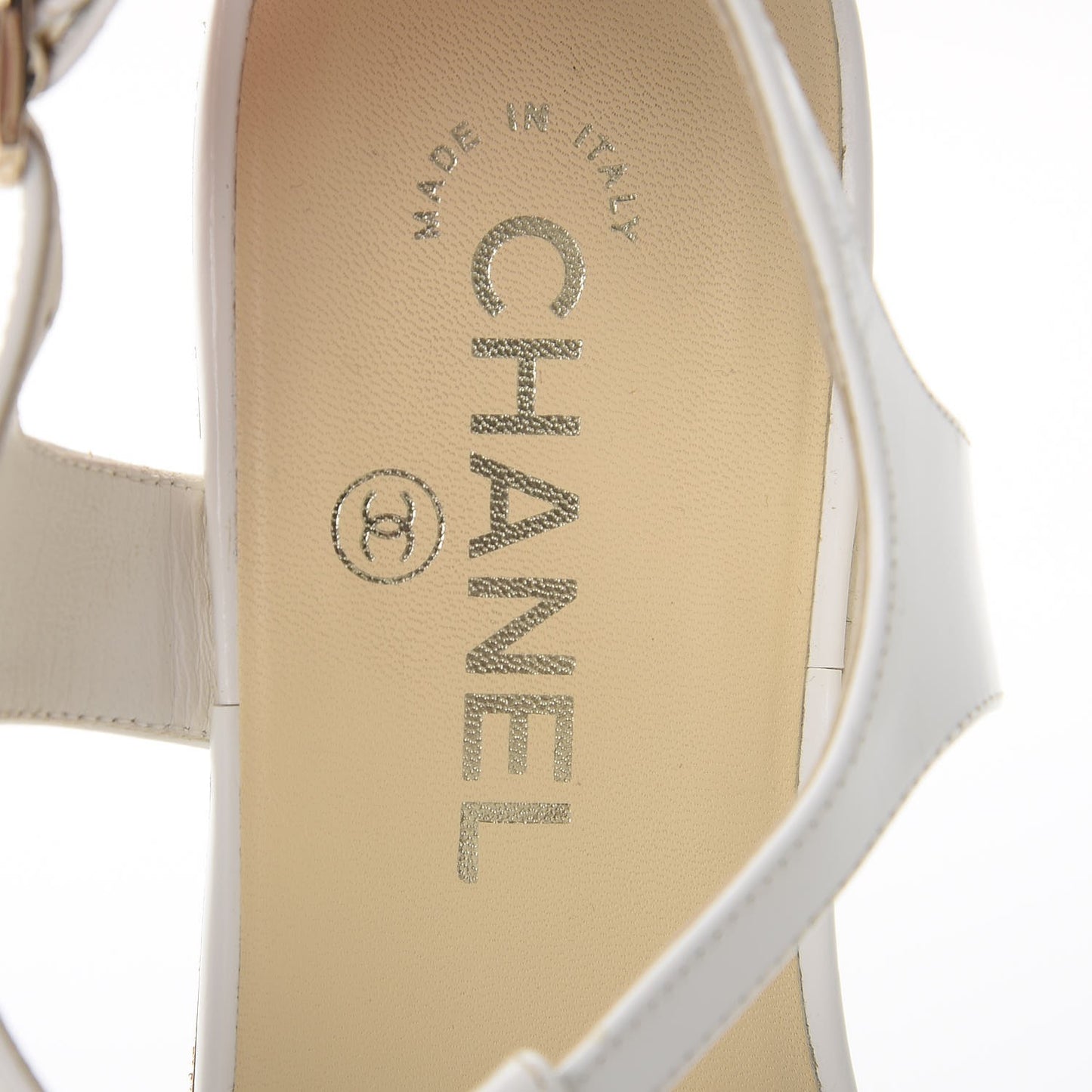 Lambskin Logo Thong Sandals 38 White