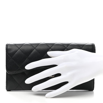 Chanel Caviar Quilted Large Gusset Flap Wallet Black 2 of 8