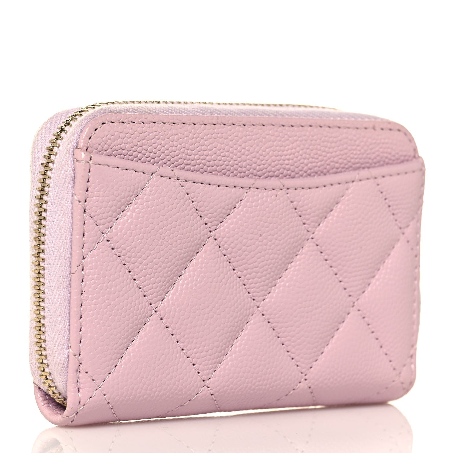 Chanel Caviar Quilted Zip Coin Purse Light Pink 3 of 13