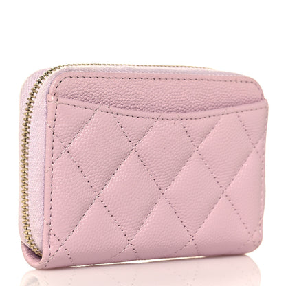 Chanel Caviar Quilted Zip Coin Purse Light Pink 3 of 13