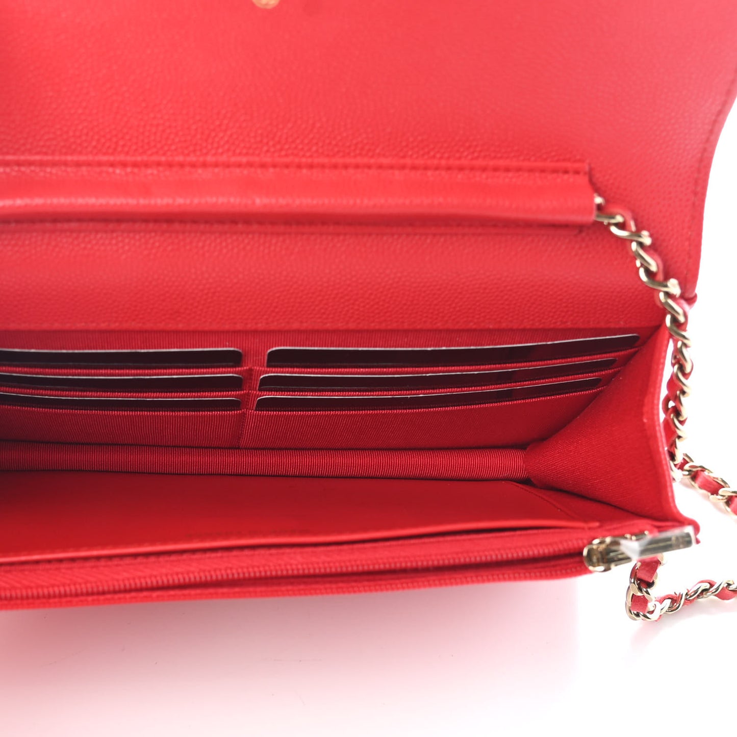 Caviar Quilted Wallet On Chain WOC Red