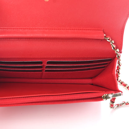 Chanel Caviar Quilted Wallet On Chain WOC Red 5 of 9