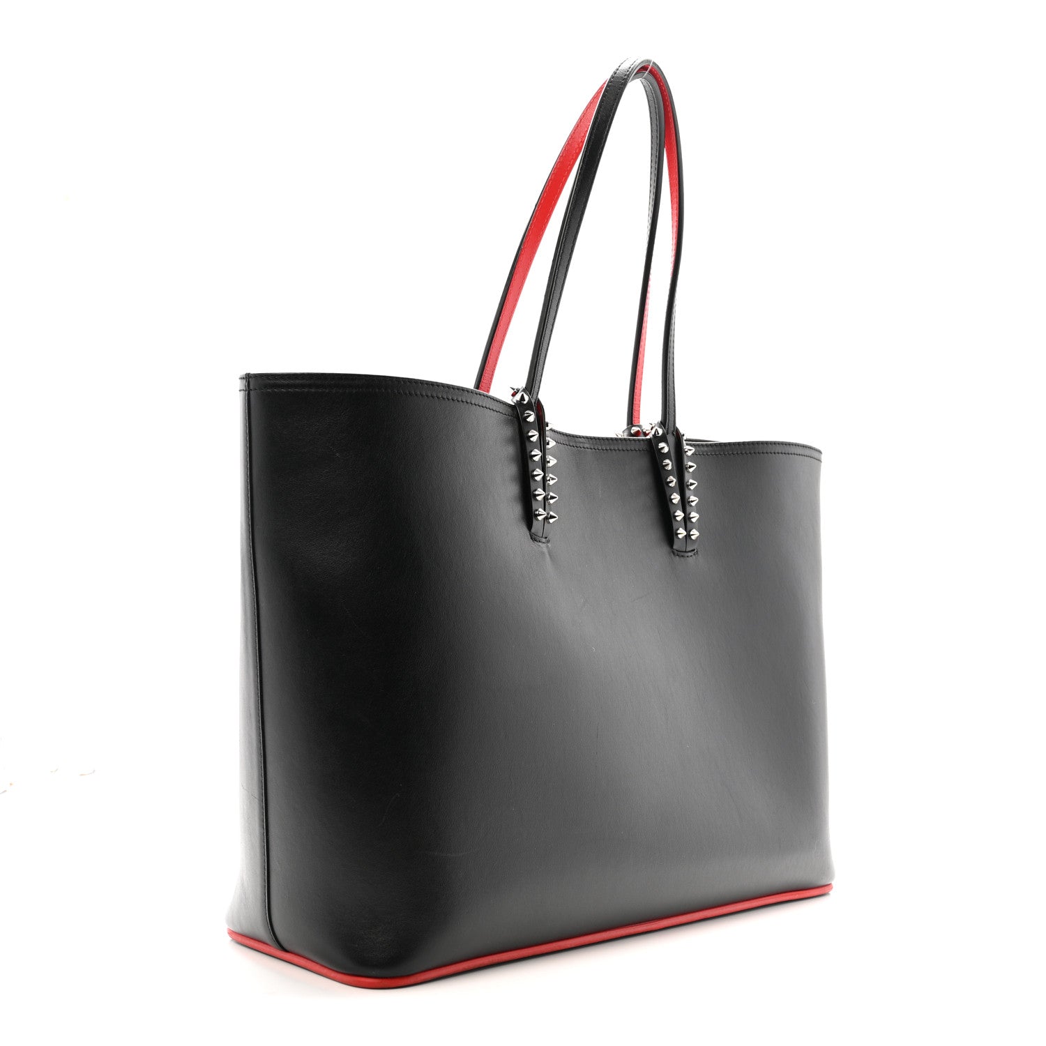 Christian Louboutin Calfskin Loubitag Spikes East West Cabata Love Tote Black 4 of 13