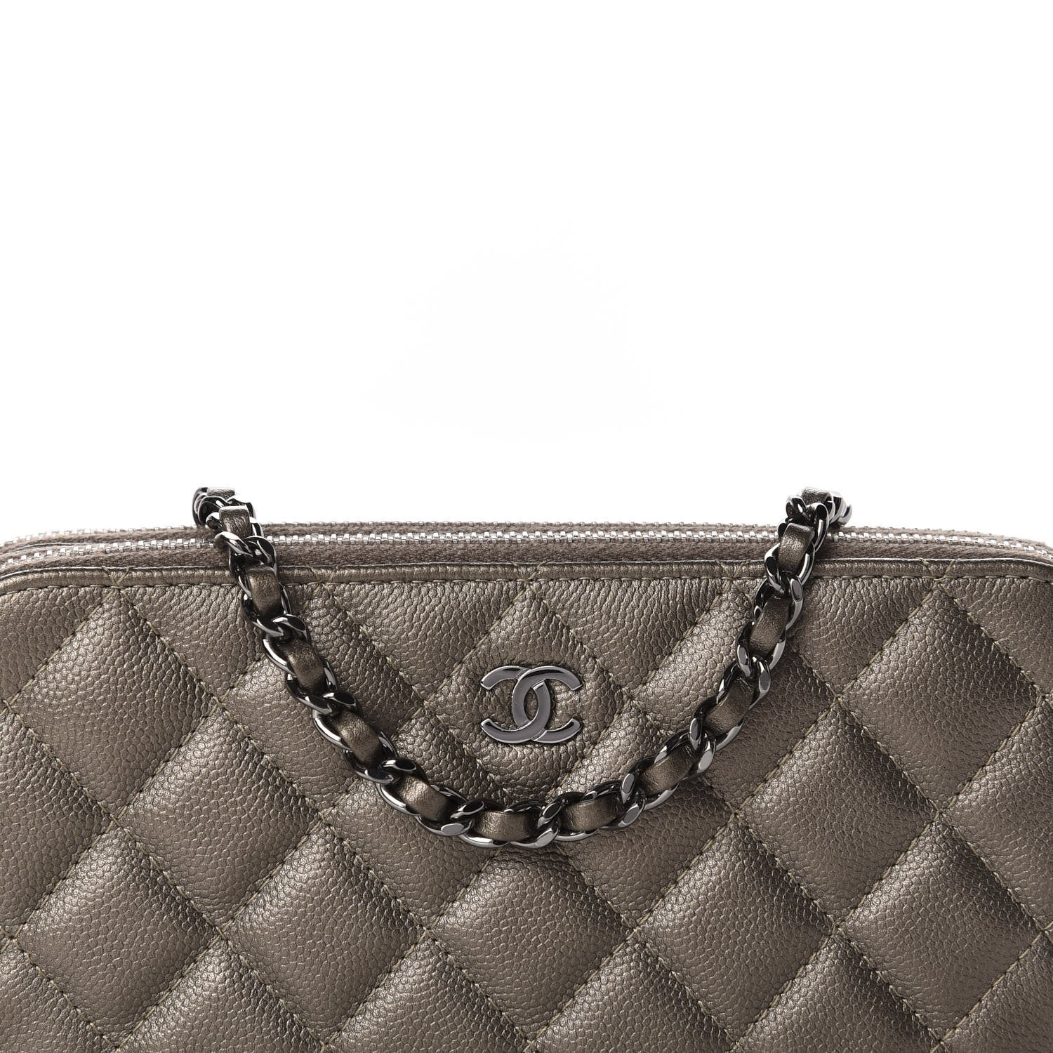 Chanel Metallic Caviar Quilted Small Clutch With Chain Gold 13 of 13