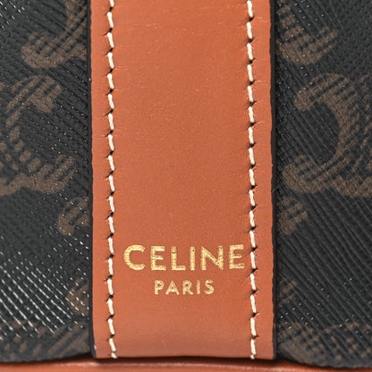 Celine Triomphe Canvas Calfskin Small Drawstring Bucket Bag Tan 6 of 11