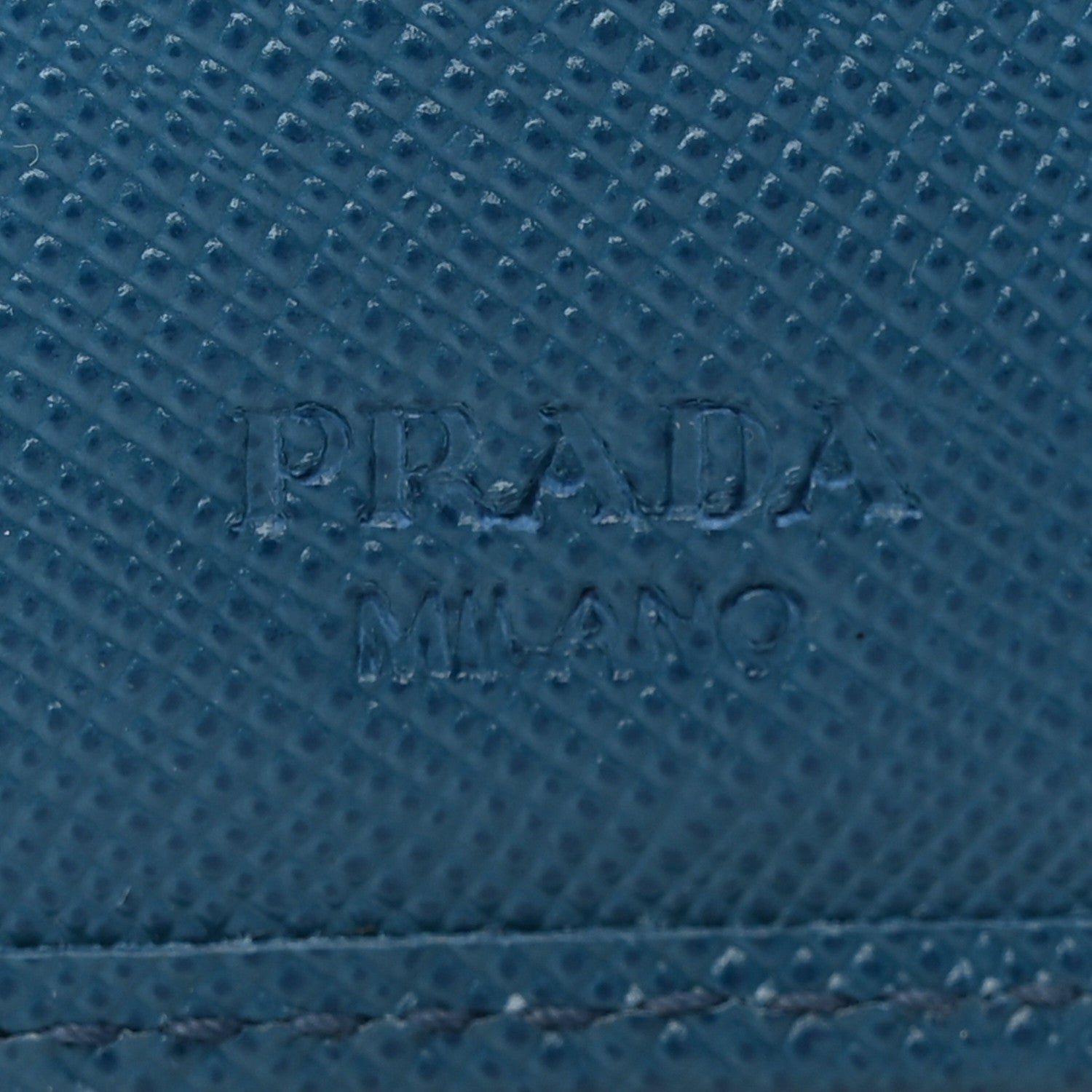 Prada Saffiano Metal Compact Snap Bi-Fold Wallet Cobalto 7 of 11