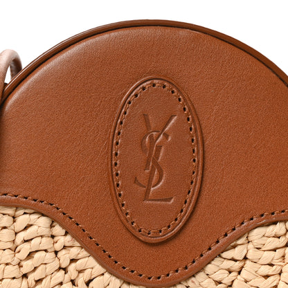 Saint Laurent Raffia Round Camera Bag Beige Naturel 7 of 9