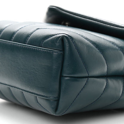 Saint Laurent Calfskin Y Quilted Monogram Toy Loulou Satchel Dark Green 9 of 10