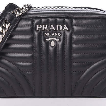 Prada Soft Calfskin Diagramme Crossbody Bag Black 7 of 10
