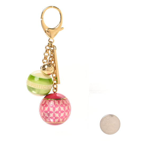 Mini Lin Croisette Bag Charm Pink Green