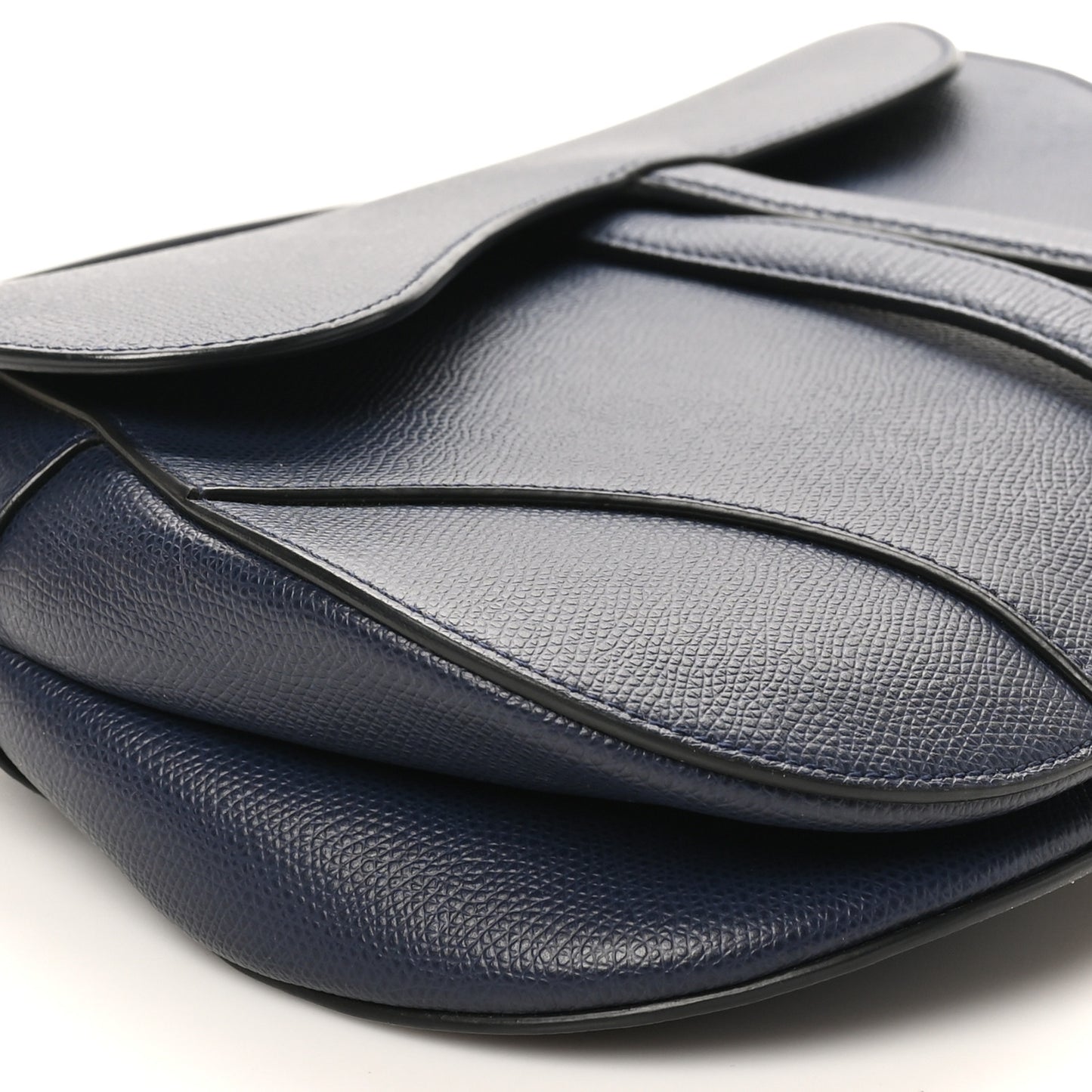 Grained Calfskin Saddle Bag Navy