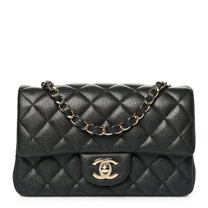 Chanel Metallic Caviar Quilted Mini Rectangular Flap Dark Grey 1 of 11