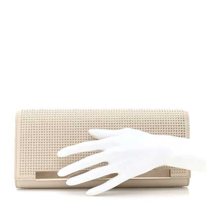 Saint Laurent Calfskin Studded Lutetia Flap Clutch White 2 of 13