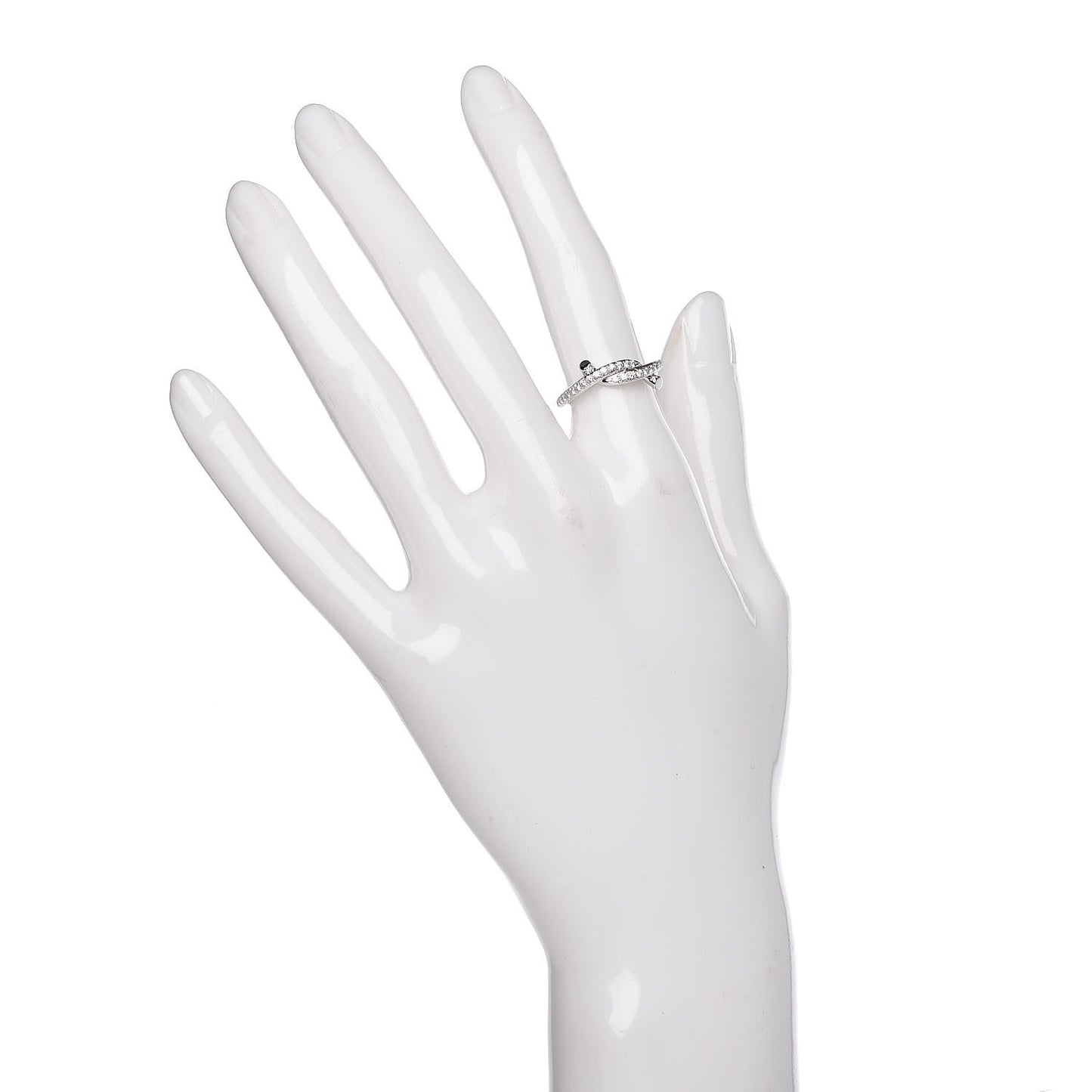 18K White Gold Diamond Entrelaces Ring 48 4.5