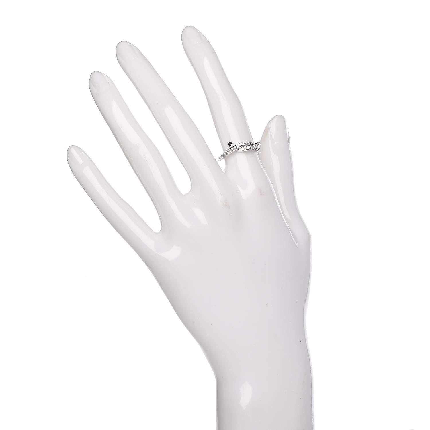 Cartier 18K White Gold Diamond Entrelaces Ring 48 4.5 2 of 6