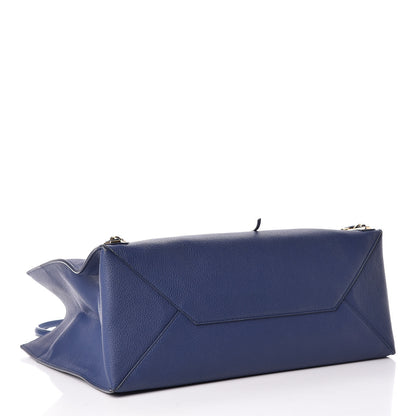 Balenciaga Grained Calfskin Gold Metallic Edge Hardware Papier A4 Tote Bleu 4 of 17