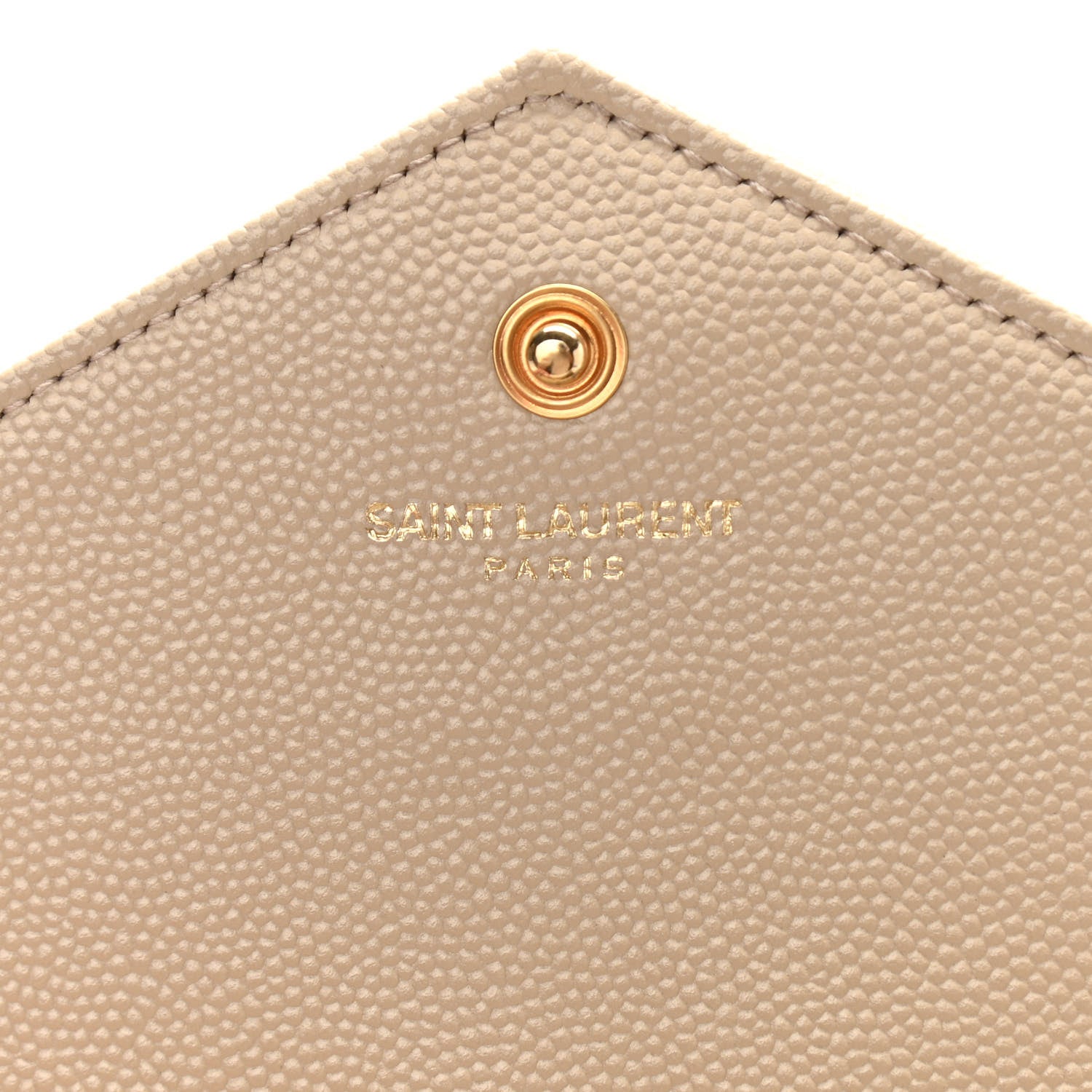 Saint Laurent Grain De Poudre Matelasse Chevron Monogram Chain Wallet Nude Powder 6 of 10