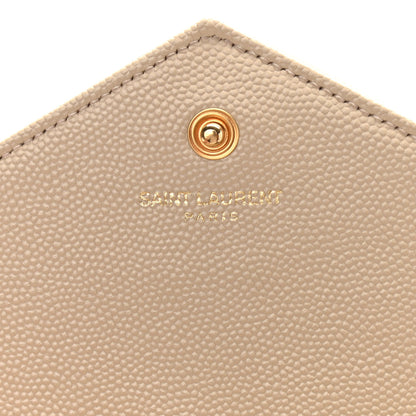 Saint Laurent Grain De Poudre Matelasse Chevron Monogram Chain Wallet Nude Powder 6 of 10