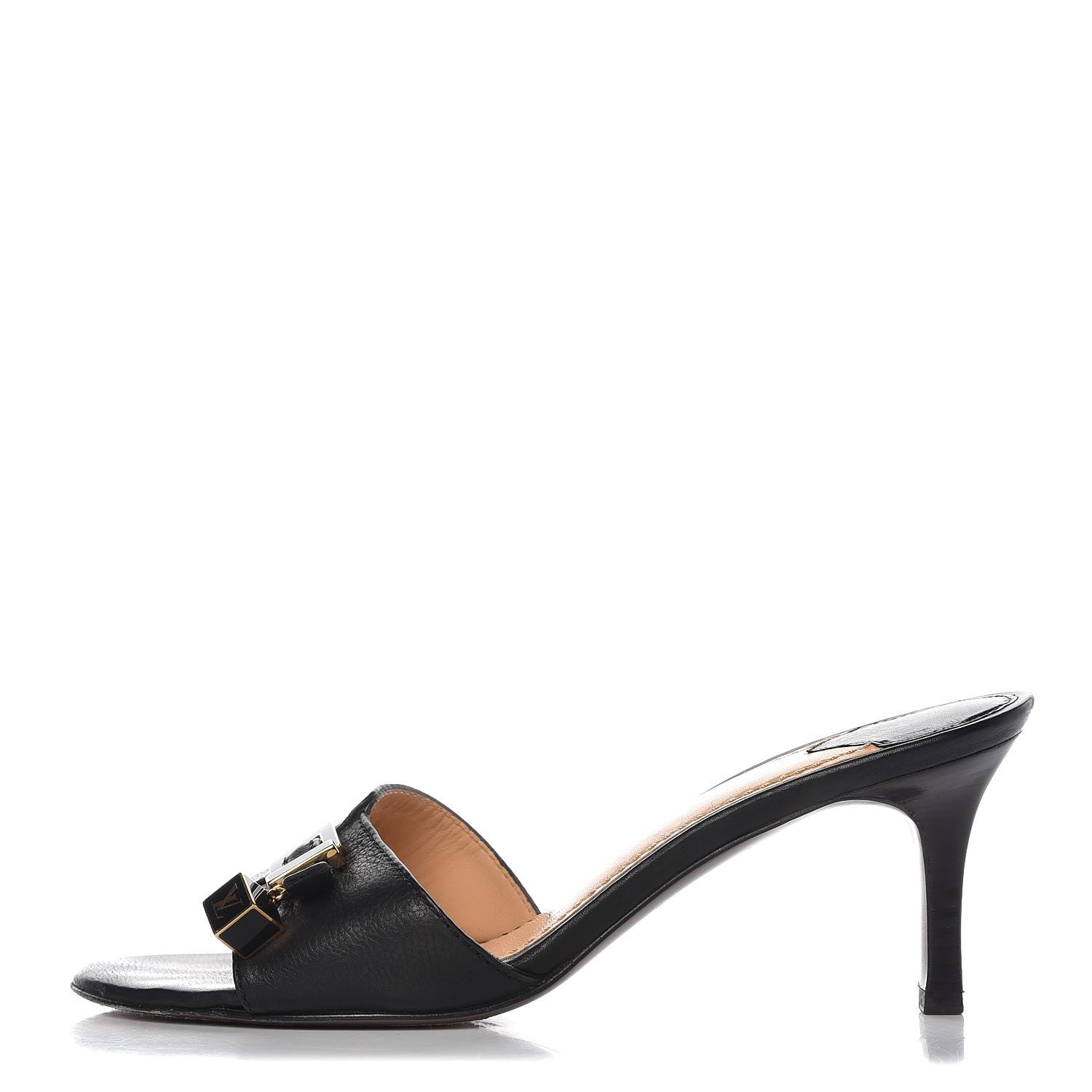 Louis Vuitton Calfskin Open Toe Mules 37 Black 1 of 12
