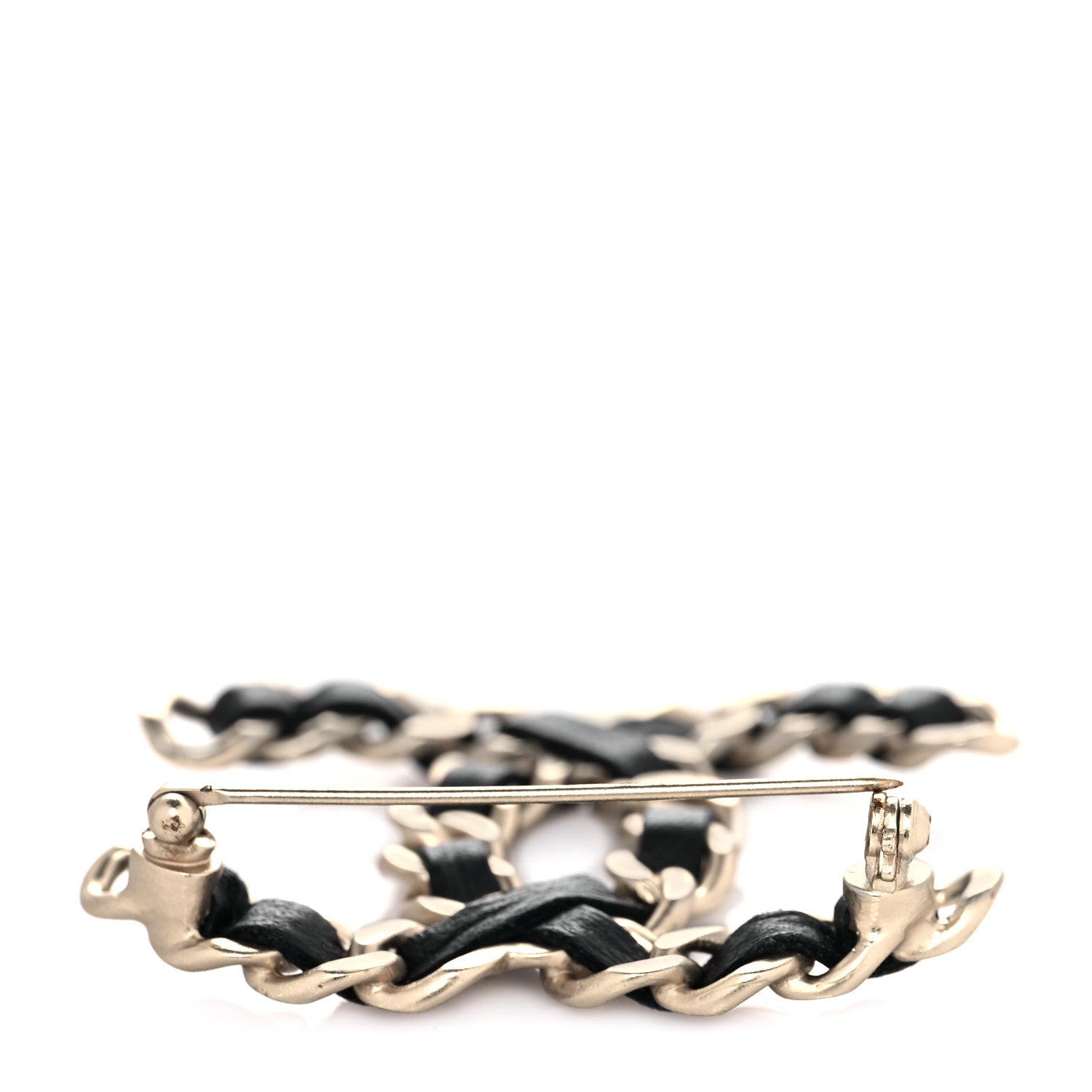 Chanel Lambskin Chain CC Brooch Black Gold 3 of 4