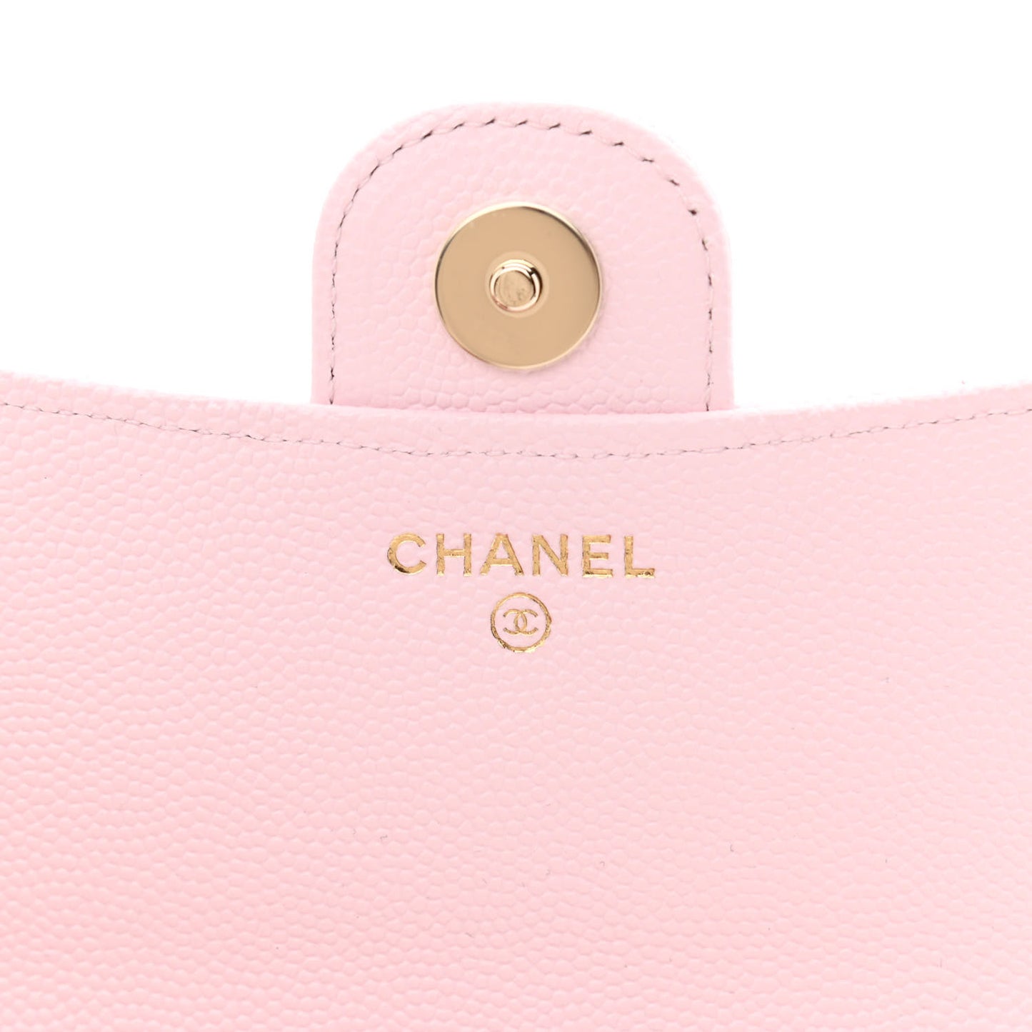 Caviar Quilted Flap Phone Holder With Chain Light Pink